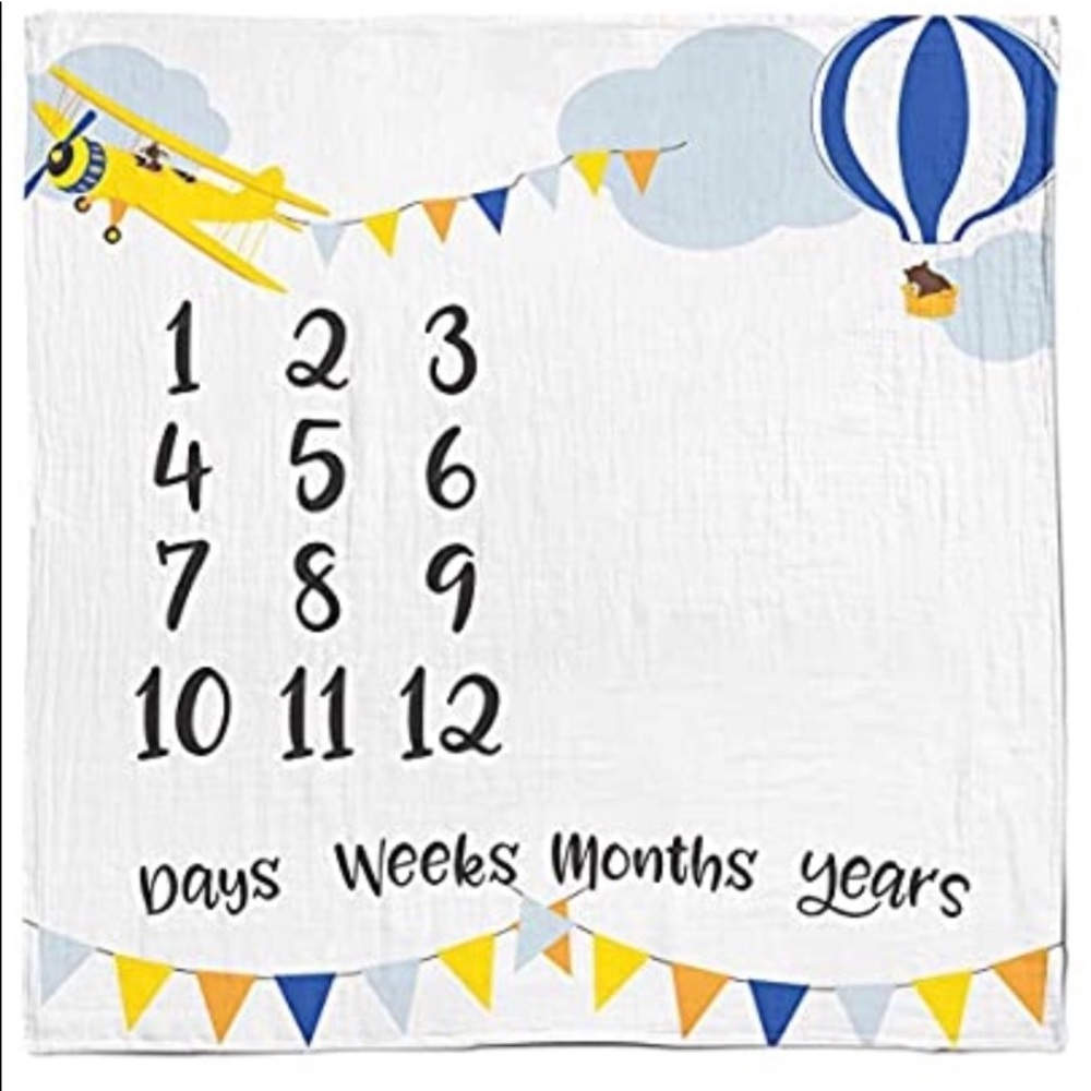NWOT baby monthly milestone age blanket